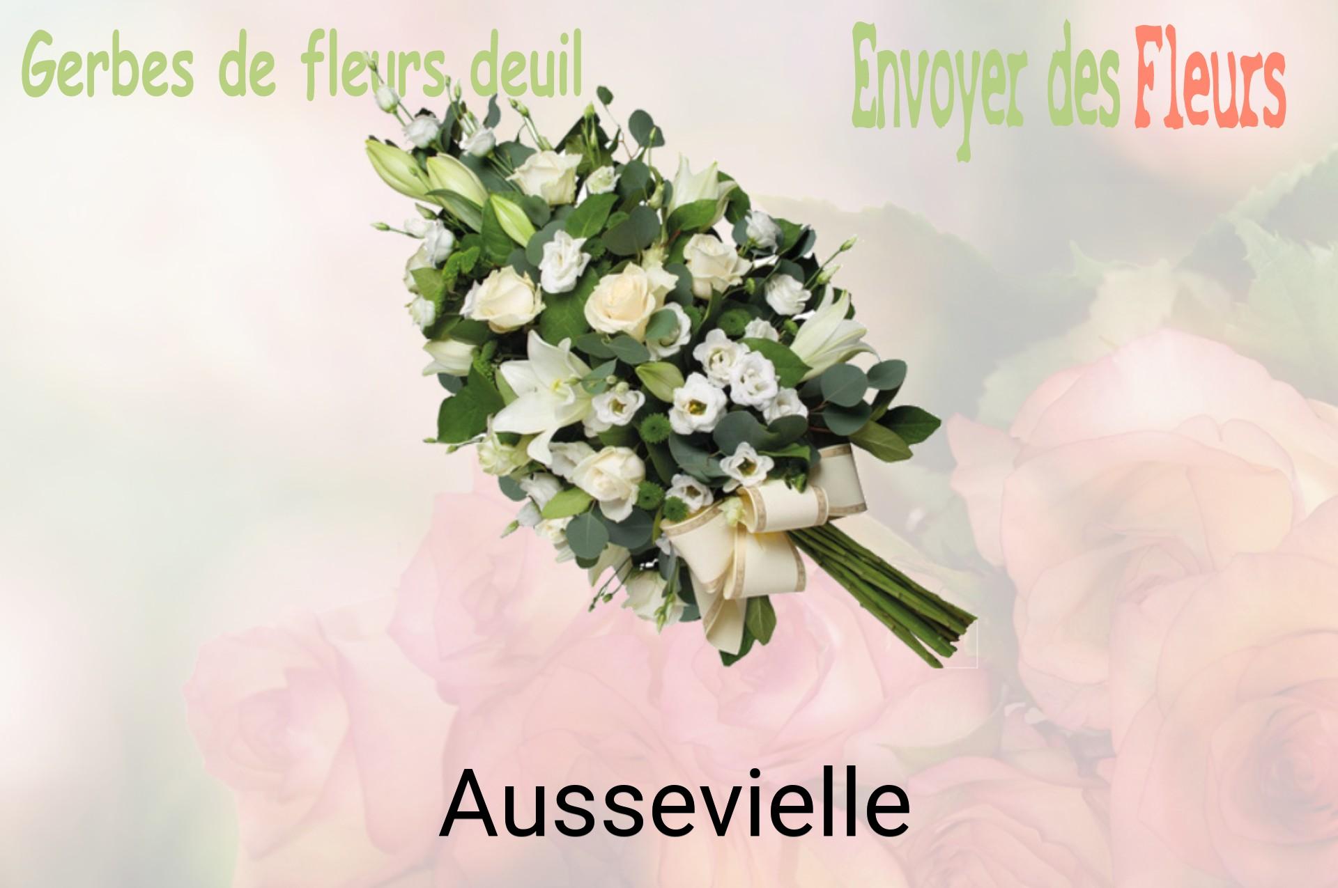 Gerbe de fleurs de deuil livrée à Aussevielle
